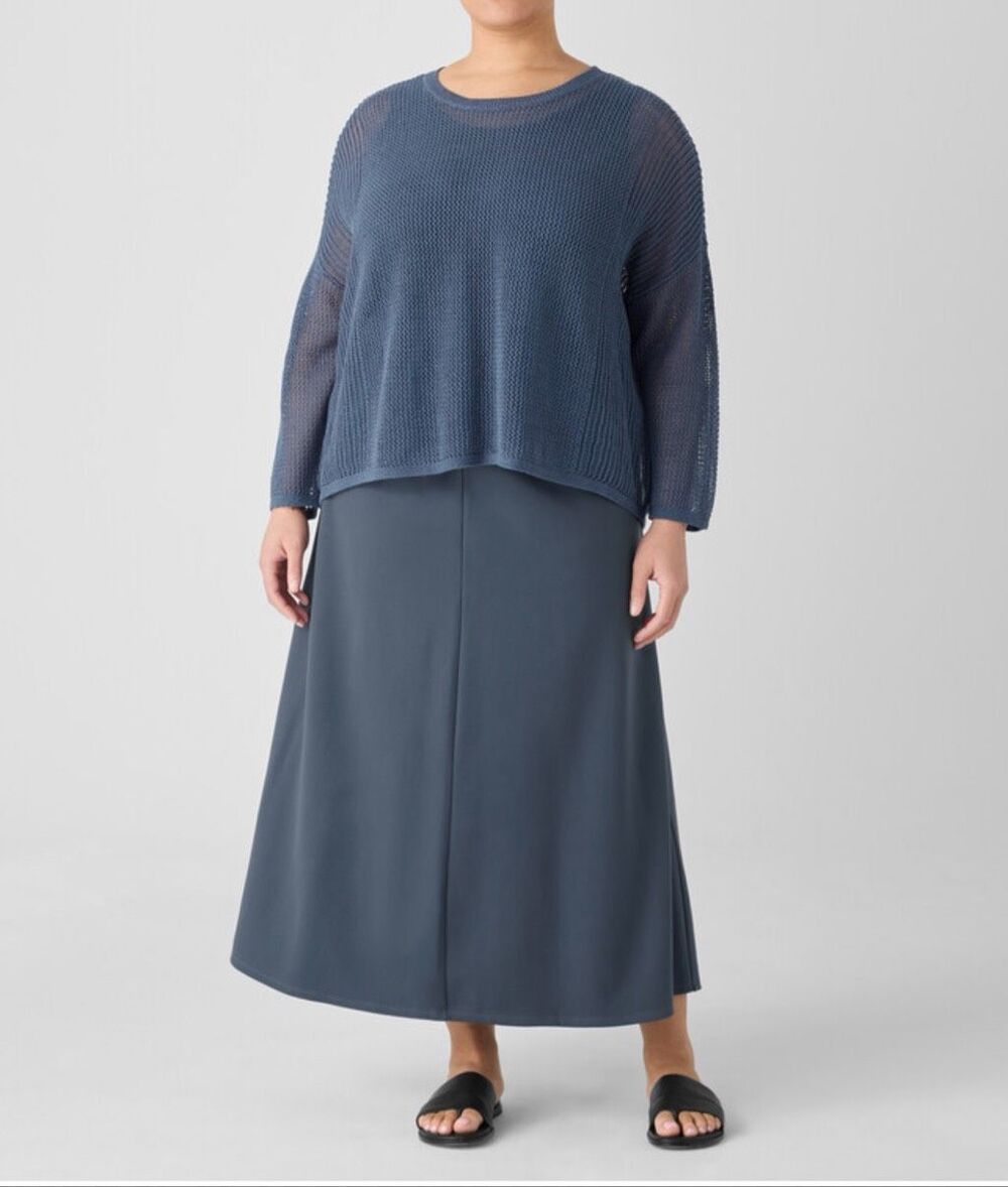 Eileen Fisher $188 Lightweight Ponte A-Line Skirt Eclipse women's 3X NEW